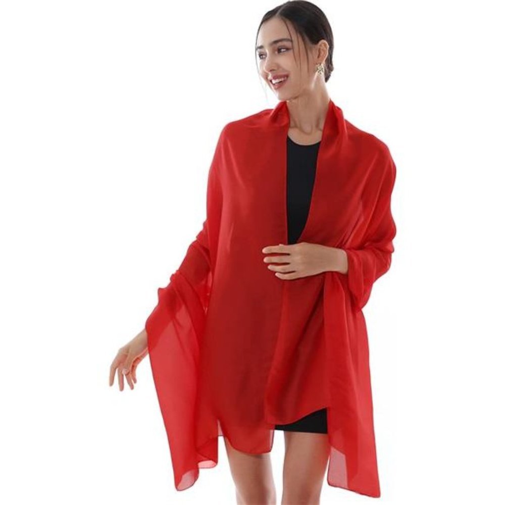 Pashmina Shawls Wraps For Evening Red